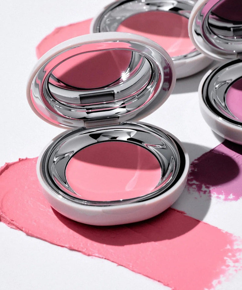 TOOQ Satin Peach Blossom makeup compact with vibrant pink shades in elegant packaging