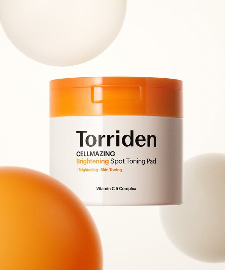 TORRIDEN Cellmizing Vita C brightening Trace Toning Pads 70 sheets in an orange and white container