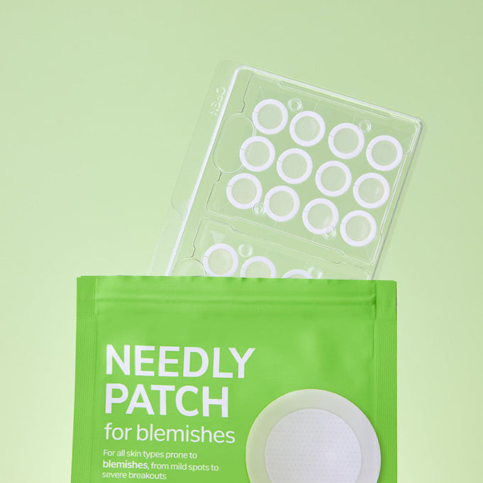 NEEDLY Patch for Blemish 24 Patches packaging against green background