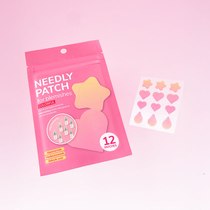 NEEDLY Patch for Blemishes Colorful 12 Patches packaging and design
