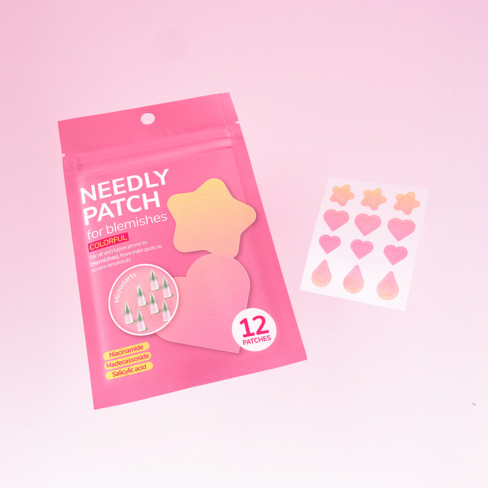 NEEDLY Patch for Blemishes Colorful 12 Patches packaging and design