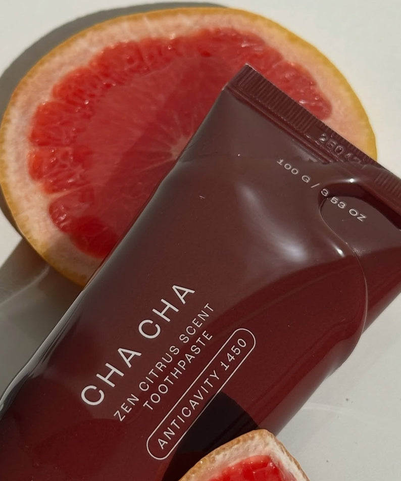 UNPA Cha Cha Zen Grapfruit Scent 1450 High Fluoride Toothpaste 100g with grapefruit slices