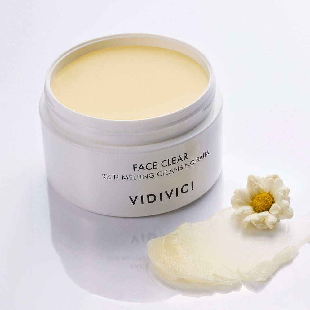 VIDIVICI Face Clear Rich Melting Cleansing Balm 100ml with open jar and balm texture.