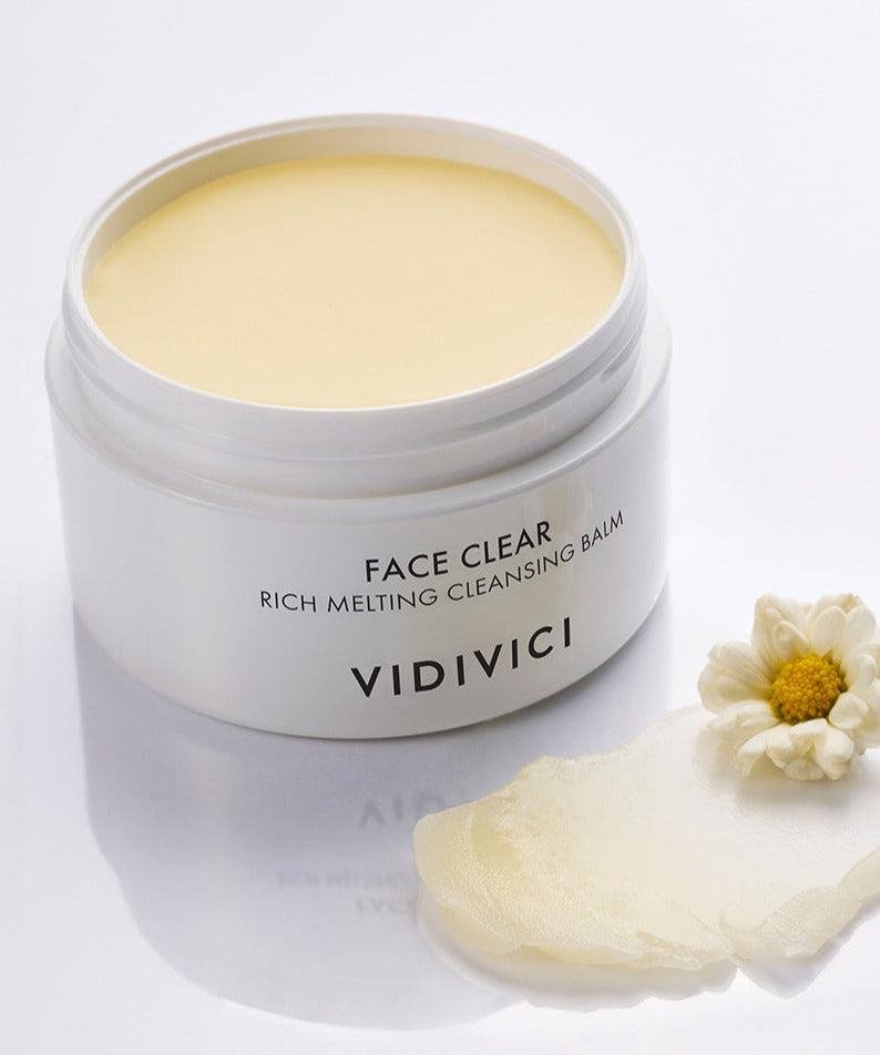 VIDIVICI Face Clear Rich Melting Cleansing Balm 100ml with open jar and balm texture.