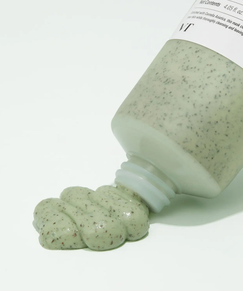 VT COSMETIC Cica Mask Cleanser 120ml squeezing out of bottle showing texture.