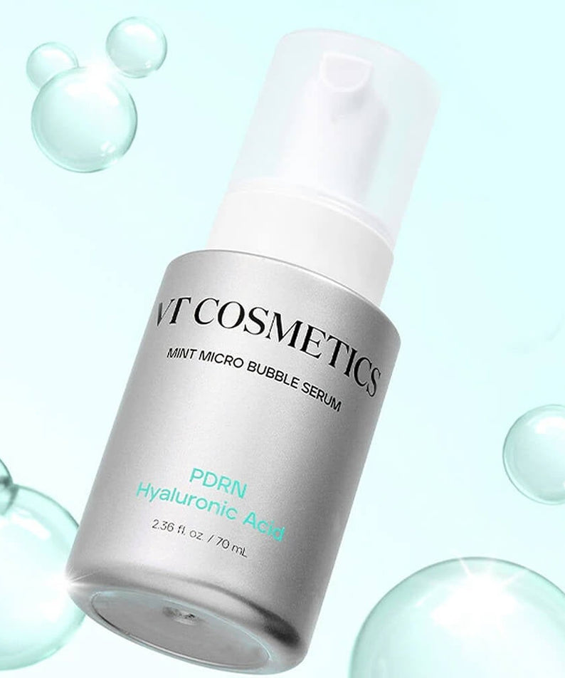 VT COSMETIC PDRN Hyaluronic Acid Mint Micro Bubble Serum 70ml with mint micro bubbles