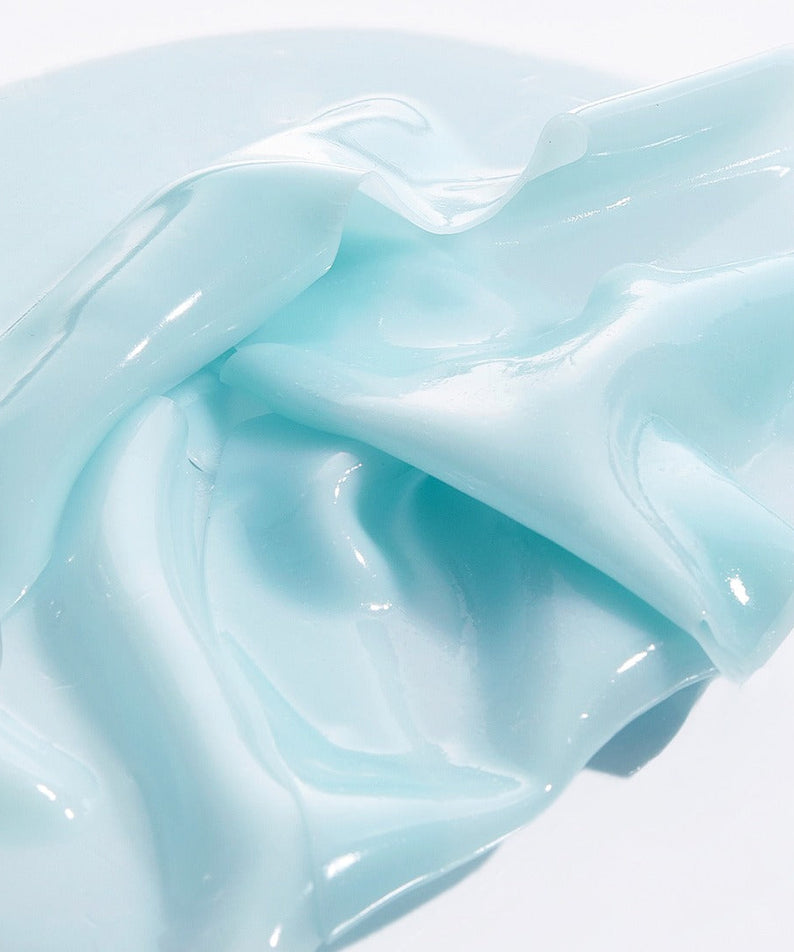 VT COSMETIC PDRN Hydrogel Mask 4 Pack texture close-up showing smooth, translucent blue material