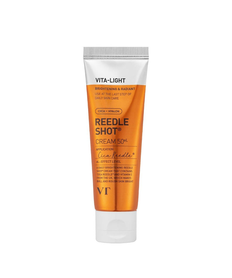 VT COSMETIC Vital-Lite Riddleshot Cream 50g in orange packaging, skin care product for brightening and radiance.