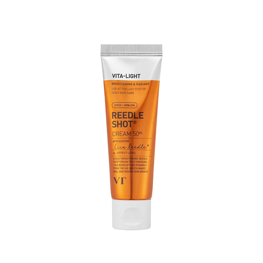 VT COSMETIC Vital-Lite Riddleshot Cream 50g in orange packaging, skin care product for brightening and radiance.