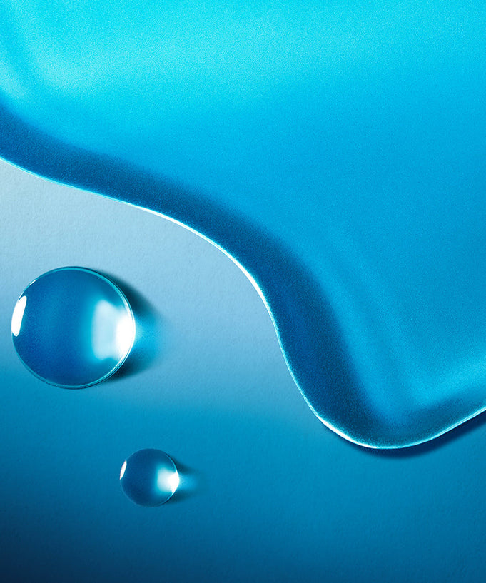 Abstract blue liquid texture representing WELLAGE Hyper eptide Skin booster Toner 200ml skincare