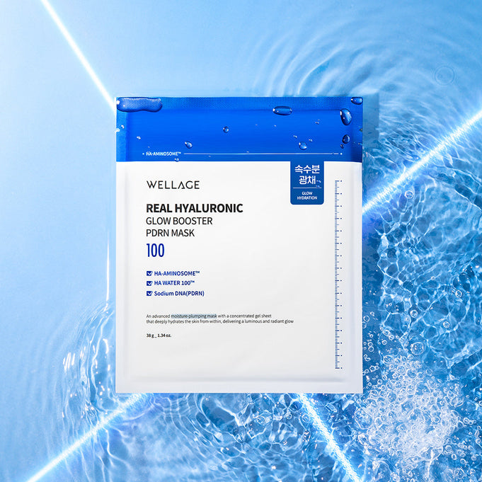 WELLAGE Real hyaluronic Glow Booster PDRN Mask 5 Sheets