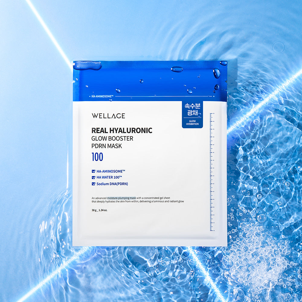 WELLAGE Real hyaluronic Glow Booster PDRN Mask 5 Sheets