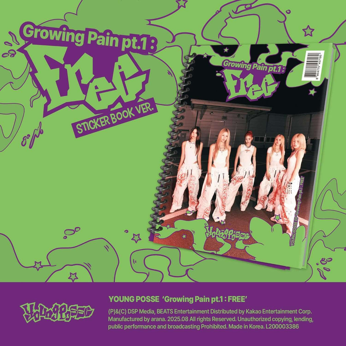 YOUNG POSSE - EP [Growing Pain pt.1 : FREE] (Sticker Book Ve | Kool Seoul - Buy Kpop Albums Online