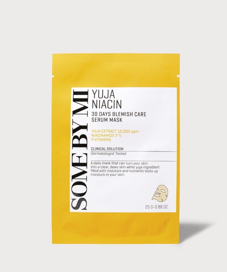SOME BY MI Yuja Niacin Blemish Care Serum Sheetmask packaging front view