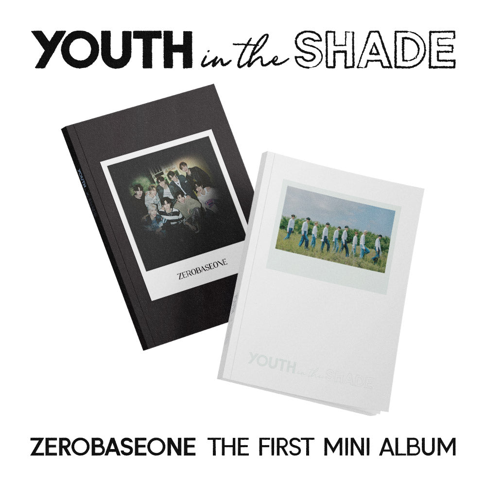 ZEROBASEONE - 1st mini Album - Youth in the Shade cover featuring group photos and album title artwork.