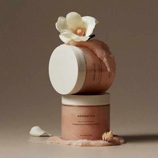 Aromatica Magnolia & Sandalwood Salt Body Scrub 250g