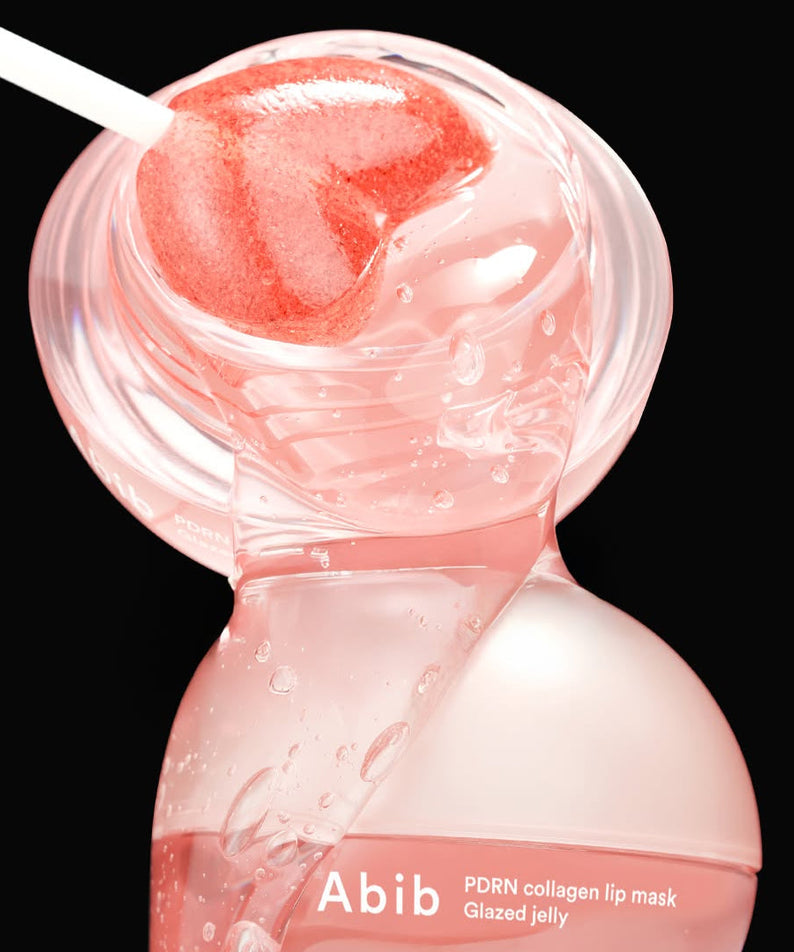 ABIB PDRN Collagen Lip Mask Glazed Jelly 11g in a close-up view showcasing its texture and packaging.