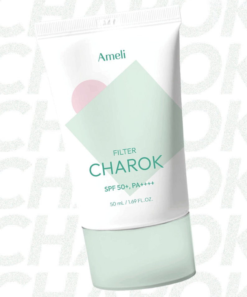 AMELI Complement Series Charok Filter 50ml with SPF 50+, ideal for skin protection and care, 50ml tube displayed.