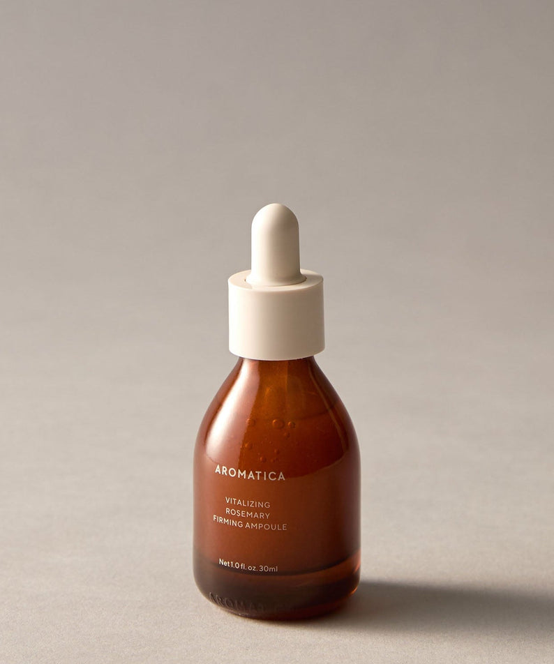 AROMATICA Vitalizing Rosemary Elasticity Ampoule 30ML bottle on a grey background
