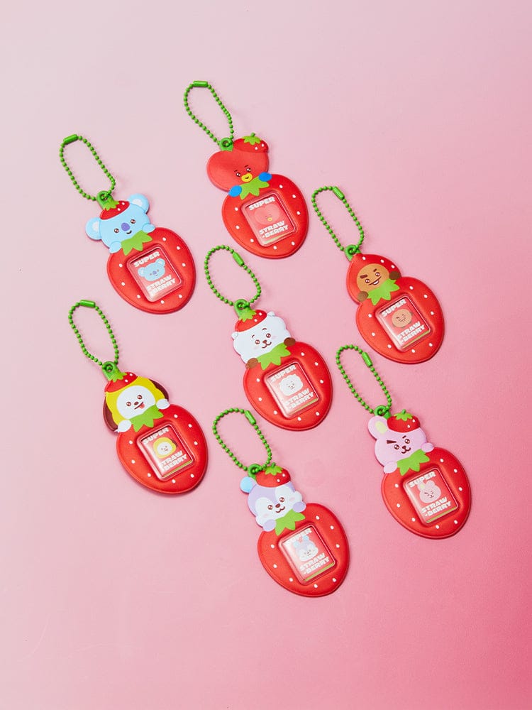 BT21 ミニフォトホルダーキーホルダー ストロベリーパーティー