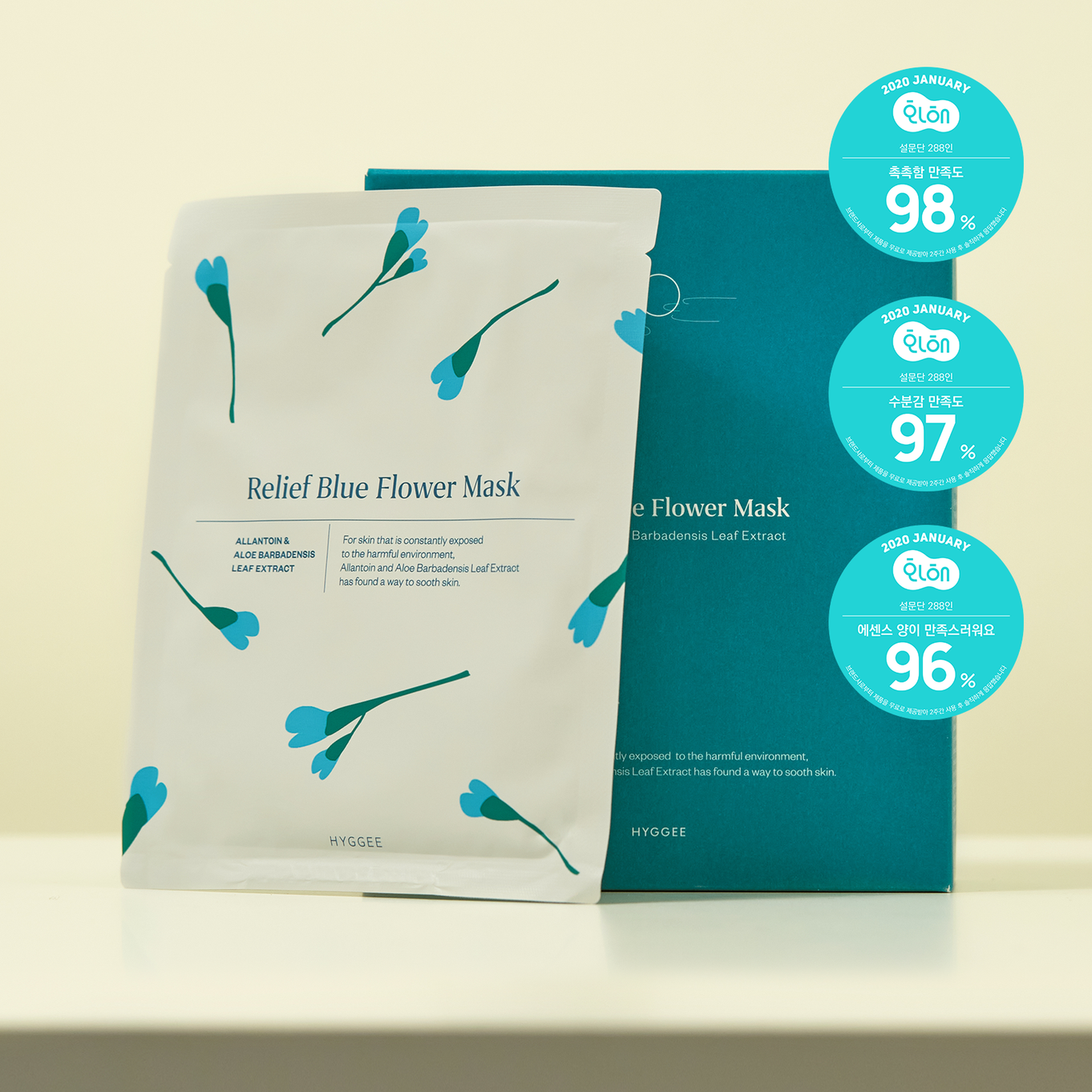 HYGGEE Relief Blue Flower Mask | Kool Seoul