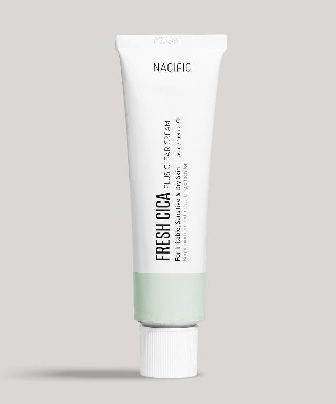 NACIFIC Fresh Cica Plus Clear Cream 50g tube on a plain background