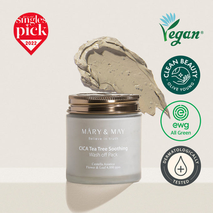 MARY & MAY Cica Tea Tree Soothing Wash off Pack 125g | Kool Seoul