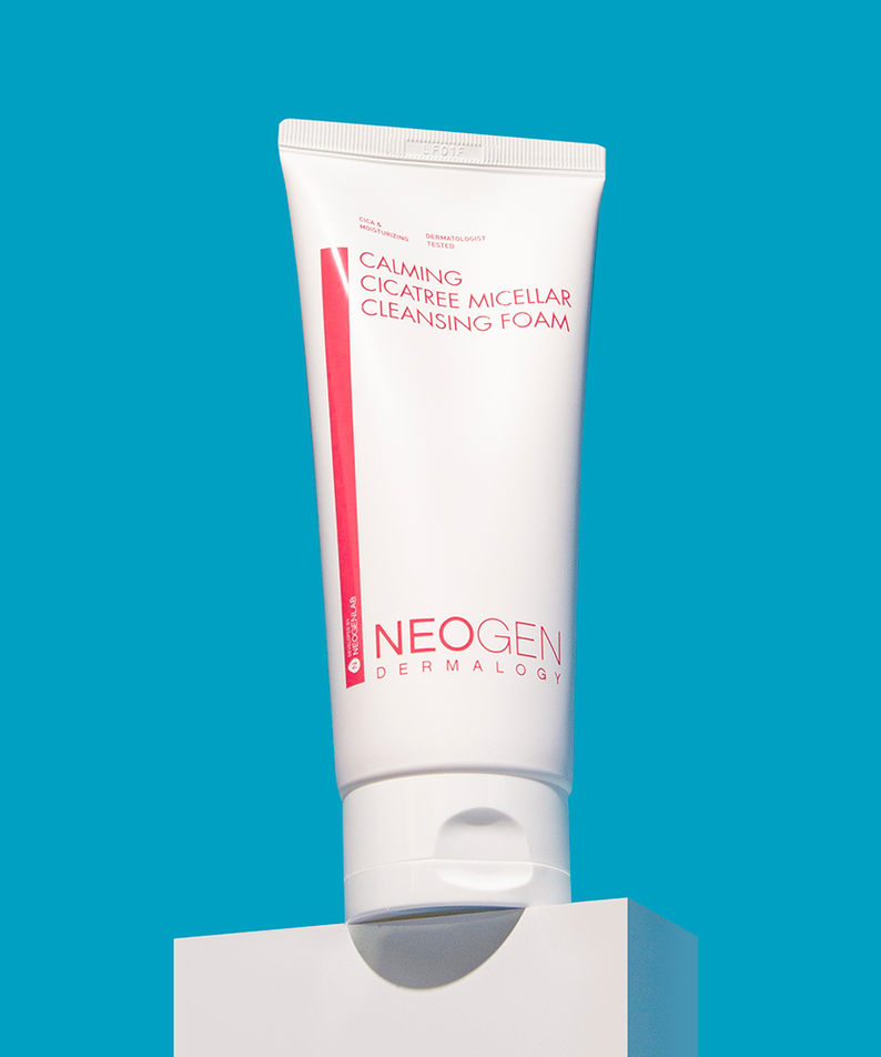 NEOGEN Calming Cicatree Micellar Cleansing Foam 200ml product image on blue background