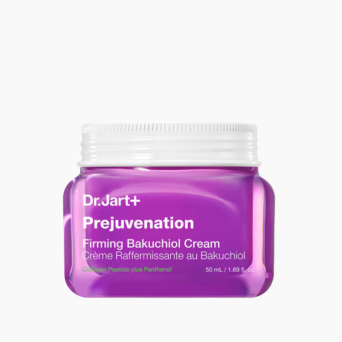 DR.JART+ Prejuvenation Firming Bakuchiol Cream 50ml jar with purple packaging