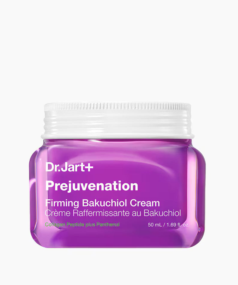 DR.JART+ Prejuvenation Firming Bakuchiol Cream 50ml jar with purple packaging