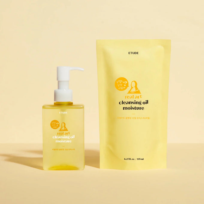ETUDE Real Art Cleansing Oil Moisture 2-piece set (185ml+185ml) | Kool Seoul