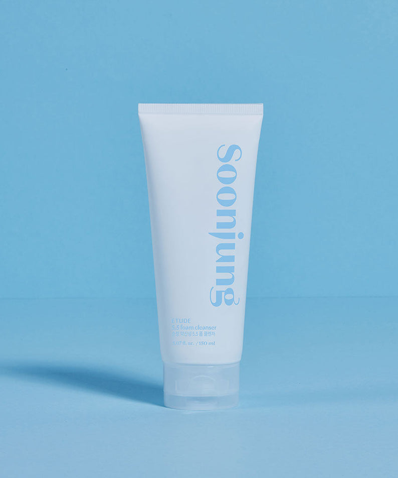 ETUDE SoonJung 5.5 Foam Cleanser 150ml in blue background