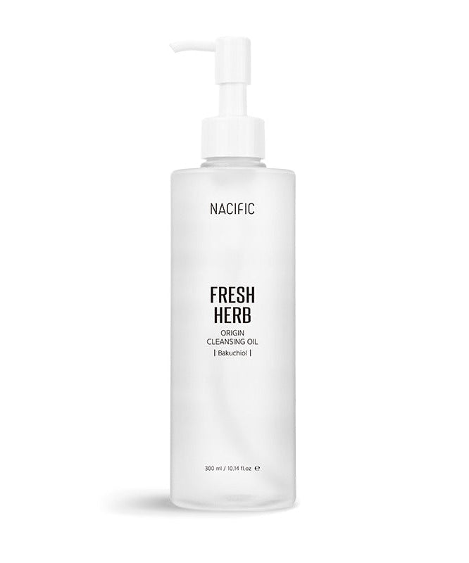 NACIFIC Fresh Herb Origin Cleansing Oil 300ml bottle with pump dispenser for skincare routine.