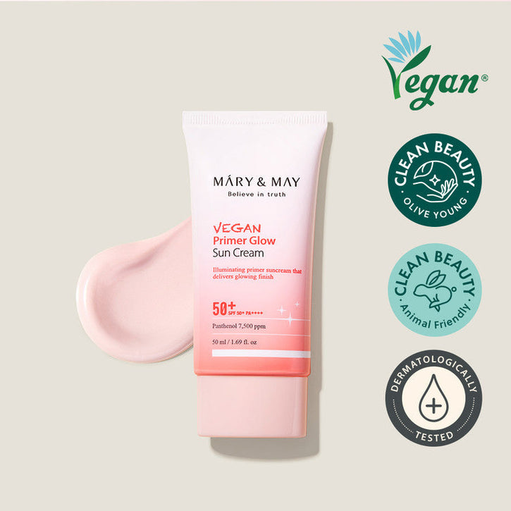 MARY & MAY Vegan Primer Glow Sun Cream SPF 50+ 50ml | Kool Seoul