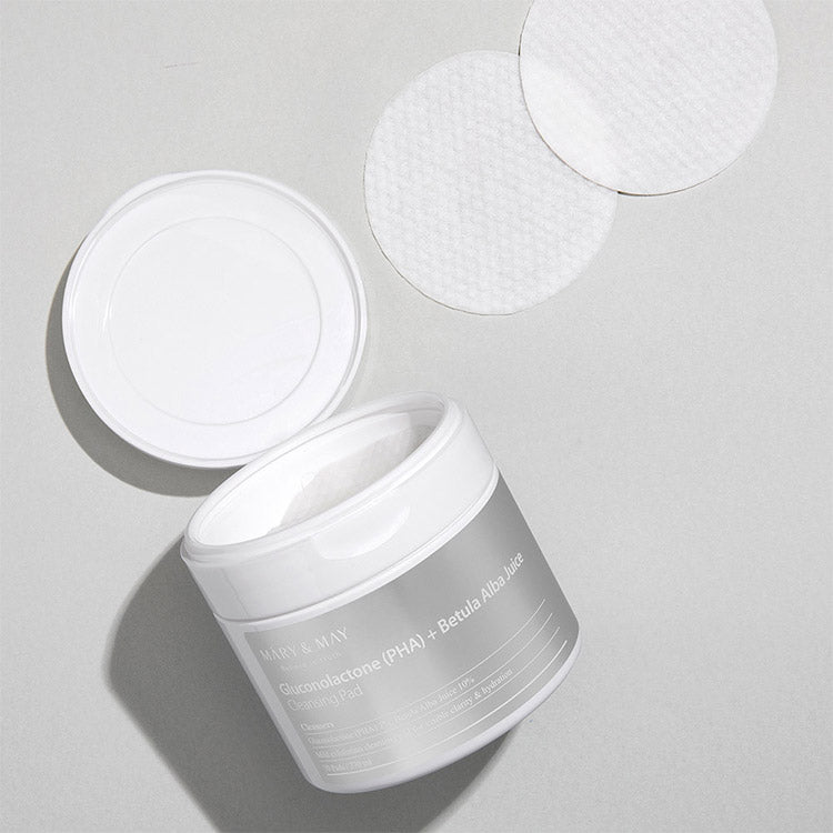 MARY & MAY Gluconolactone (PHA) + Betula Alba Juice Cleansing Pad 270ml | Kool Seoul