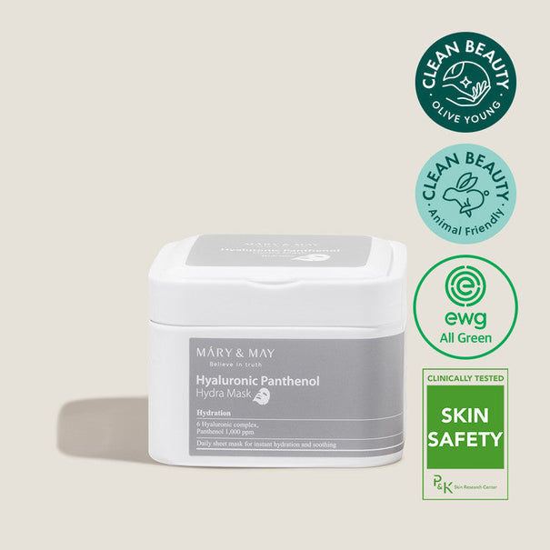 MARY & MAY Hyaluronic Panthenol Hydra Mask x30 available on Koolseoul.com, your Korean Eshop from Seoul !