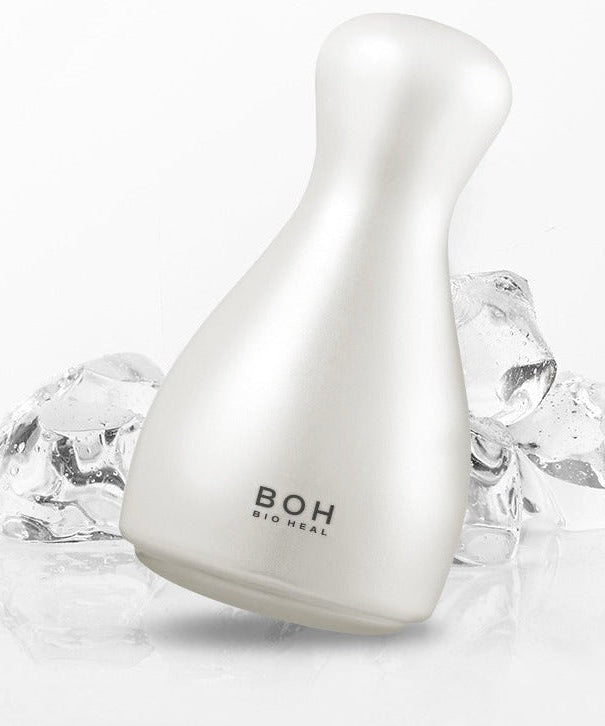 BIO HEAL BOH Cooling Massager with ice cubes in the background for soothing relief and cooling effect.