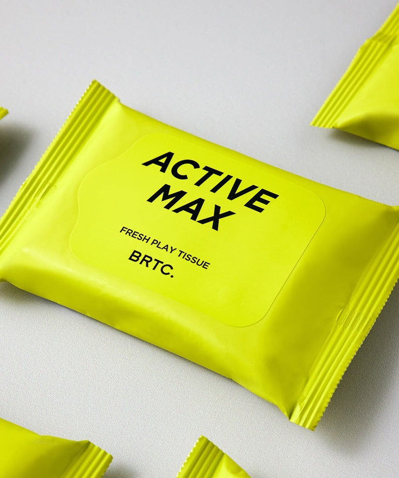 BRTC Homme Active Max Fresh Play Tissue 15 Sheets bright yellow pack for men skincare by Gentleman Korea