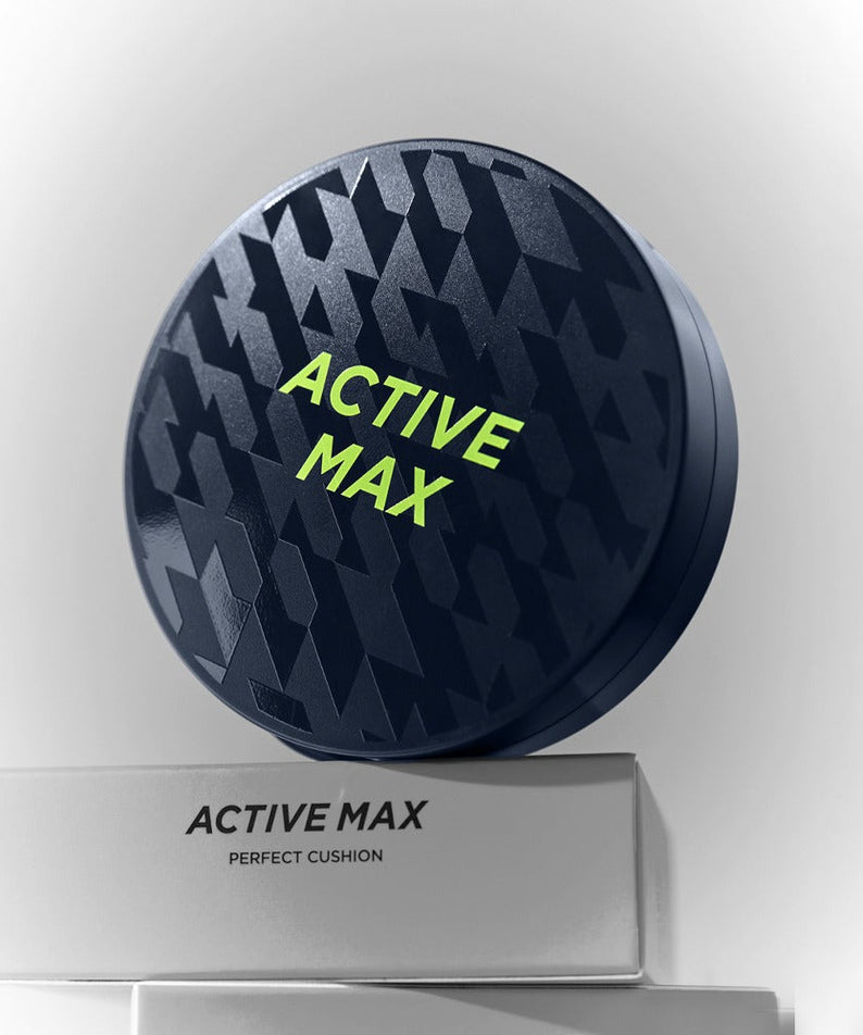 BRTC Homme Active Max Perfect Cushion 15g - Gentleman Korea men’s cushion foundation, matte finish, compact navy case