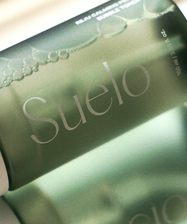 SUELO Reju Calming PDRN Bubble Toner 100ml bottle with bubbles, designed for soothing and rejuvenating skincare, 100ml size.