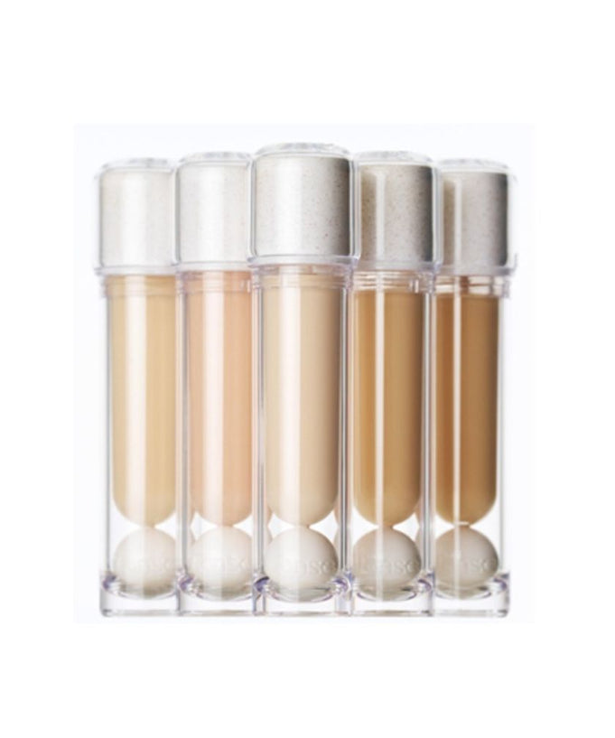 Various shades of TENSE Clean Moment Dayproof Concealer in transparent tubes, showcasing diverse skin tone options.