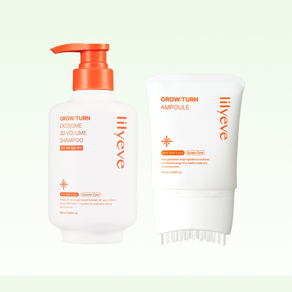 LILYEVE Growturn AD Exosome 3D Volume Shampoo & Brush Ampoule Set - Korean hair care set