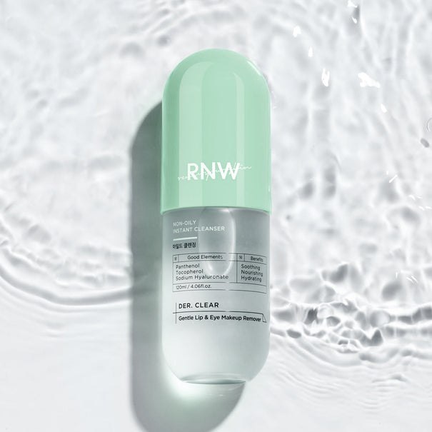 RNW DER. Clear Gentle Lip & Eye Makeup Remover 120ml available on Koolseoul.com, your Korean Eshop from Seoul !