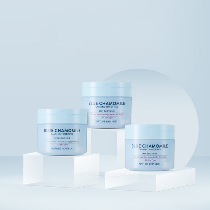 NATURE REPUBLIC Blue Chamomile Calming Toner Pads 120g | Kool Seoul