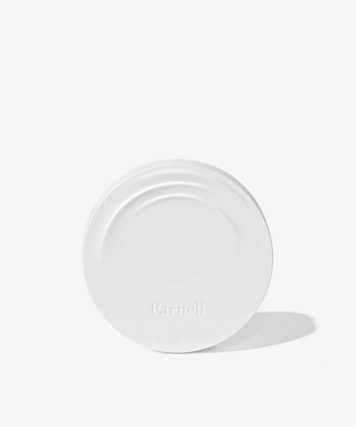 PARNELL Cicamanu Serum Cushion 15g in elegant minimalist round white packaging.