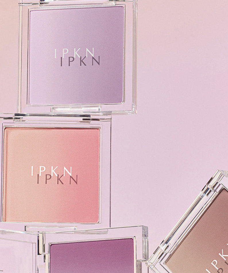 IPKN Personal Mood Layering Blusher 9.5g in various shades with a pastel background.