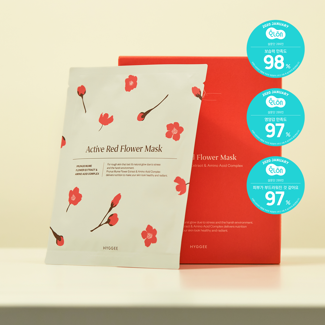 HYGGEE Active Red Flower Mask | Kool Seoul