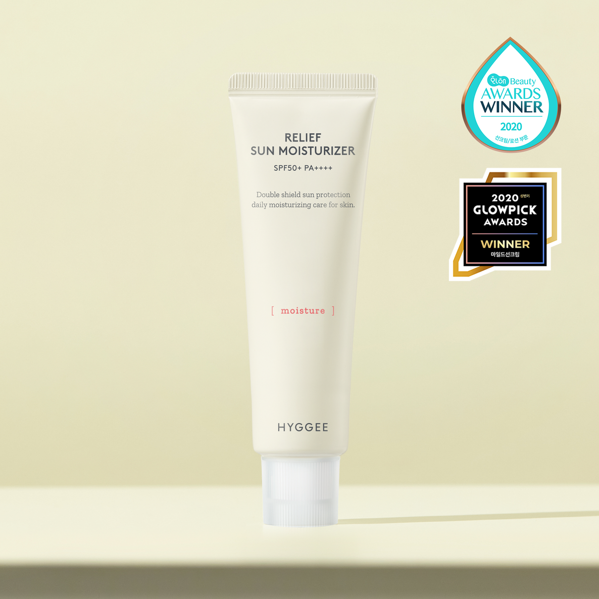 HYGGEE Relief Sun Moisturizer SPF50+ 50ml available on Koolseoul.com, your Korean Eshop from Seoul !