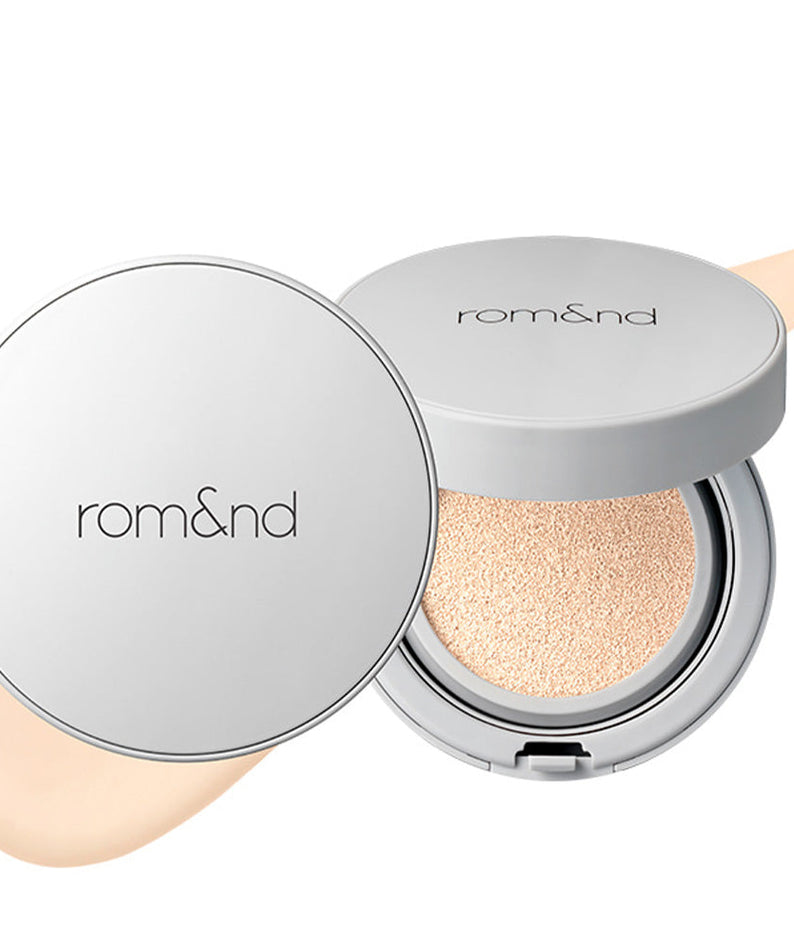 ROMAND zero cushion compact with open lid showing product texture