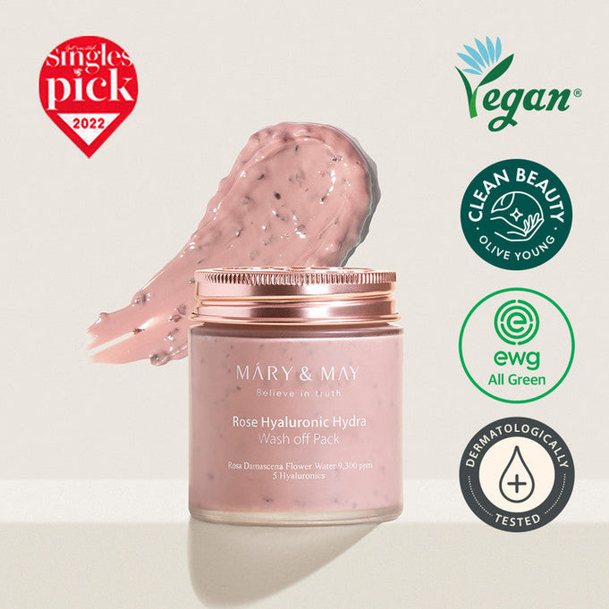 MARY & MAY Rose Hyaluronic Hydra Wash off Pack 125g | Kool Seoul